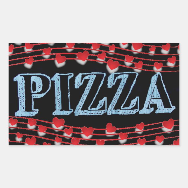 Autocollant rectangulaire de pizza (Devant)