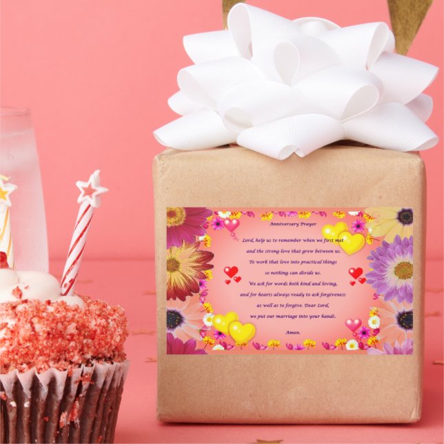 Autocollant rectangulaire de prière d'anniversaire (Fête)