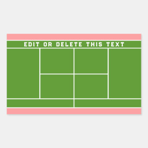 Autocollant rectangulaire de tennis