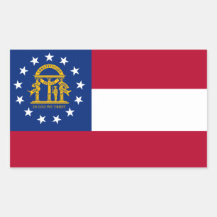 Autocollant rectangulaire du drapeau de Géorgie