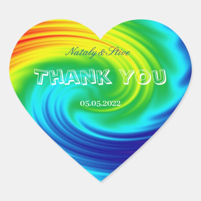 autocollant rectangulaire en spirale arc-en-ciel (Devant)