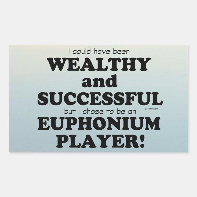 Autocollant rectangulaire Euphonium riche et réuss (Devant)