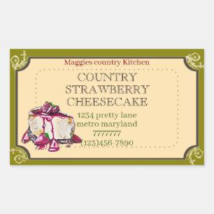 autocollant rectangulaire gâteau au fromage et fra