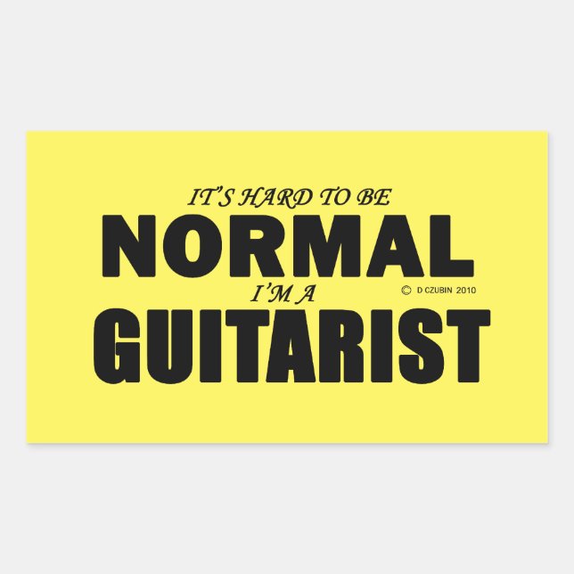 Autocollant rectangulaire guitariste normal (Devant)