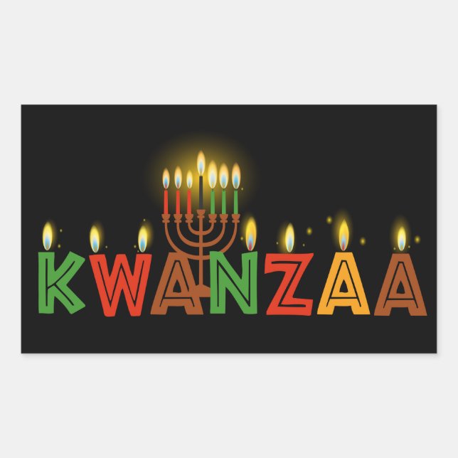Autocollant rectangulaire Kwanzaa (Devant)