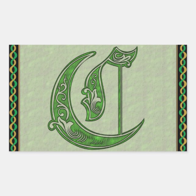 Autocollant rectangulaire lettre C (Devant)