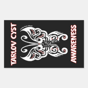 Autocollant rectangulaire Papillon/Tribal...Kyste 