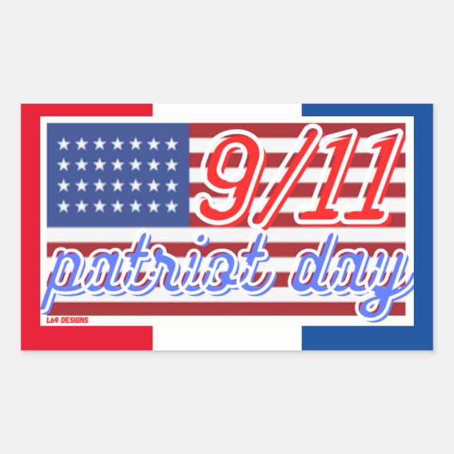 autocollant rectangulaire "PATRIOT DAY" (Devant)
