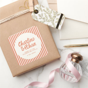 Autocollant rectangulaire RétroMariage écriture ma