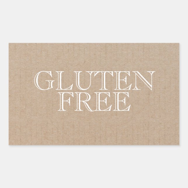 Autocollant rectangulaire sans gluten Vintage (Devant)