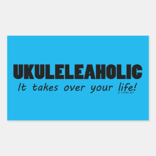 Autocollant rectangulaire Ukuleleaholic Life