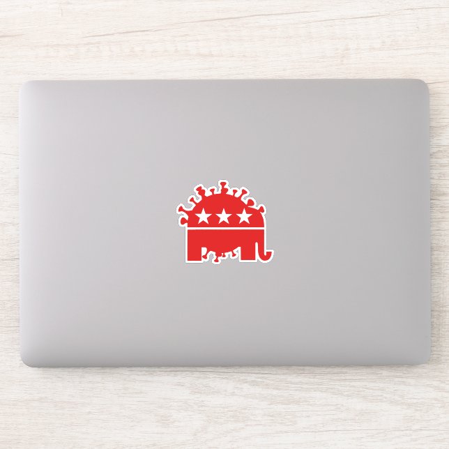Autocollant Red Coronavirus Elephant 2020 (Ordinateur)