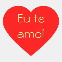 Autocollant Red Heart Eu Te Amo