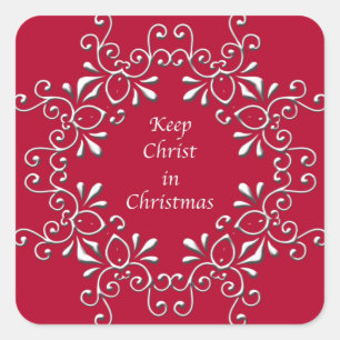 Autocollant Red Keep Christ in Christmas