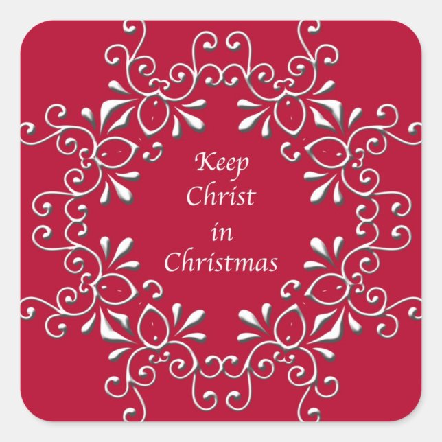 Autocollant Red Keep Christ in Christmas (Devant)
