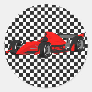 Autocollant Red Race Car Anniversaire