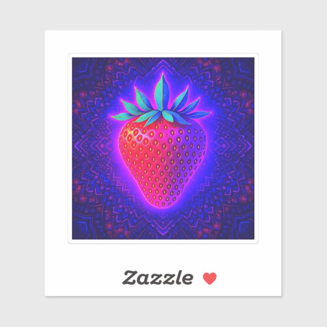 Autocollant Regard vif Fraise Néon (Feuille)