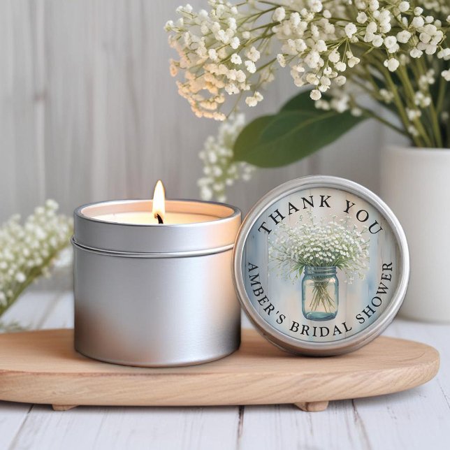 Autocollant Remerciement Bébé Respiration Jar Maso (Bridal Shower Favor Sticker)