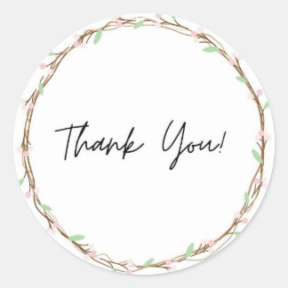 Autocollant remerciement thème fleur