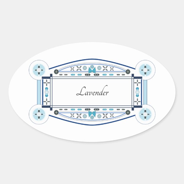 Autocollant rétro avec étiquette Lavender (Devant)
