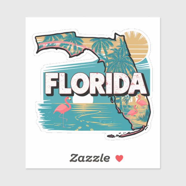 Autocollant Rétro Florida State (Feuille)