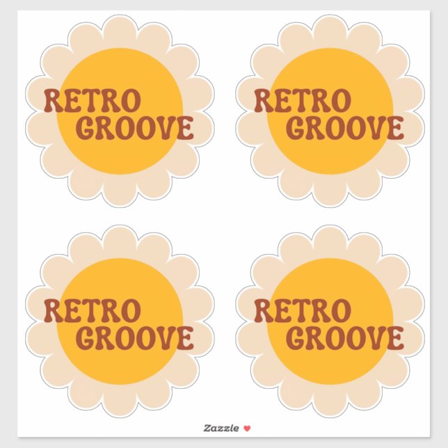 Autocollant Retro Groove (Feuille)