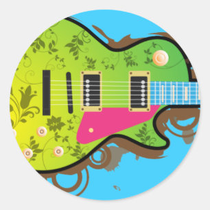 Autocollant rétro - Guitare
