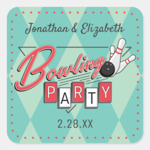 Autocollant Retro Logo Bowling Party