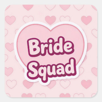 Autocollant Rétro Rose Brigade de la Mariée Cœur d