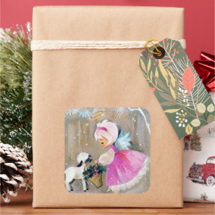 Autocollant Retro vintage Christmas Holiday Angel