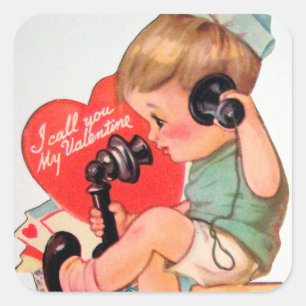 Autocollant Retro Vintage garçon Valentine
