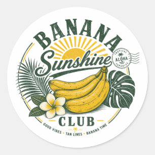 Autocollant Retro Vintage Tropical Banana Sunshine