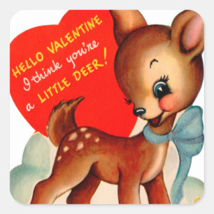 Autocollant Retro Vintage Valentine Deer Holiday