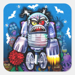 Autocollant Robo Monster Halloween personnalisé.