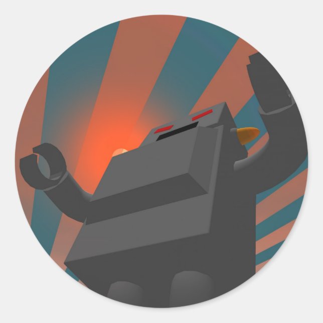 Autocollant Robot 4 de style rétro (Devant)