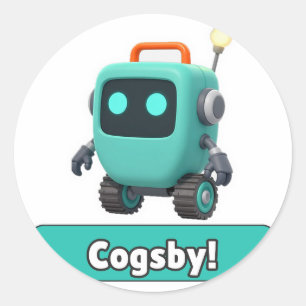 Autocollant Robot Cogsby - Mignon Transparent