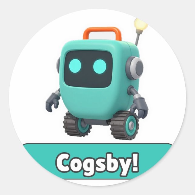 Autocollant Robot Cogsby - Mignon Transparent (Devant)