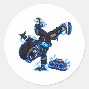 Autocollant - Robot Zap Breakdance - Univers ASW
