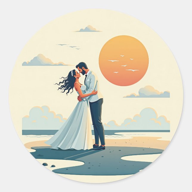 Autocollant Romance au coucher du soleil (Devant)