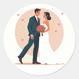 Autocollant romantique Mariage Couple