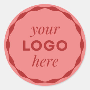Autocollant rond à bord festonné avec logo personn