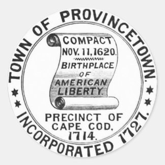 Autocollant rond à phoque de ville de Provincetown