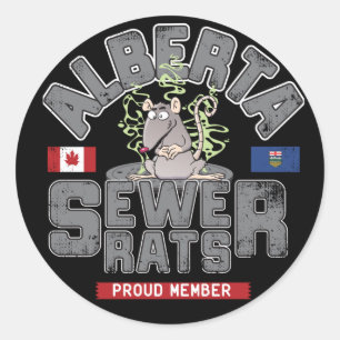 Autocollant rond à rats d'égout de l'Alberta