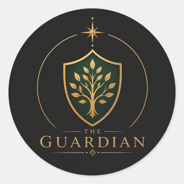 Autocollant rond archétype Taureau de The Guardian (Devant)