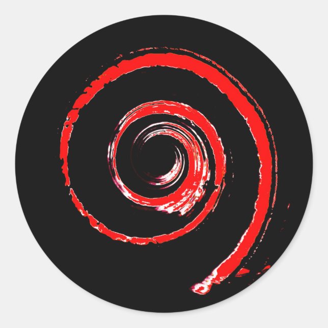 Autocollant rond avec fil rouge (Devant)