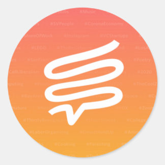 Autocollant rond avec logo Telepath