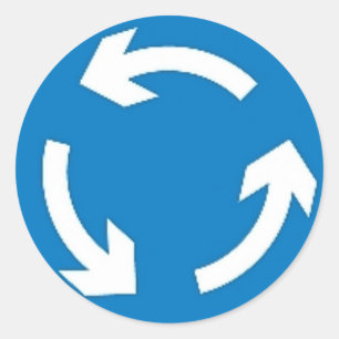 Autocollant rond avec panneau rond-point.