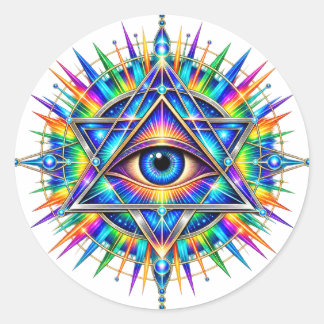 Autocollant rond Azure Chevron Eye 3 po