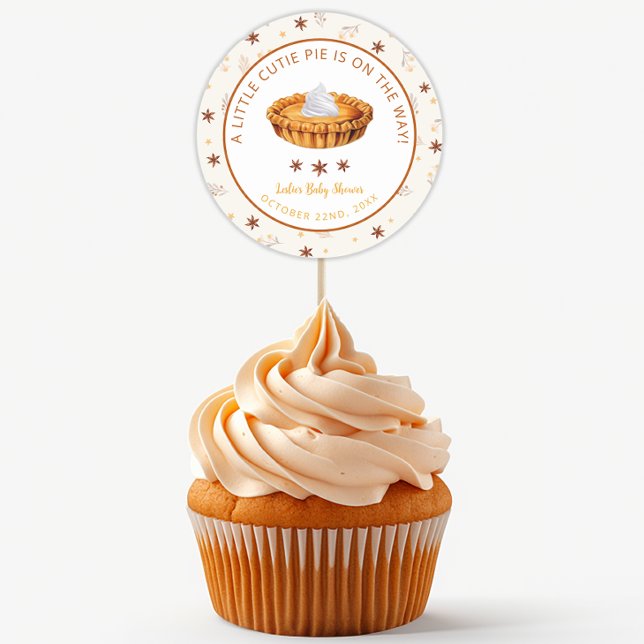 Autocollant Rond Baby Shower Cutie Pie (Autumn Baby Shower Favor Stickers)