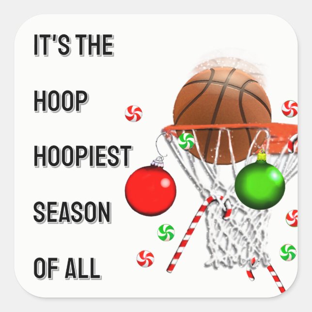 Autocollant rond Basketball Christmas Classic (Devant)